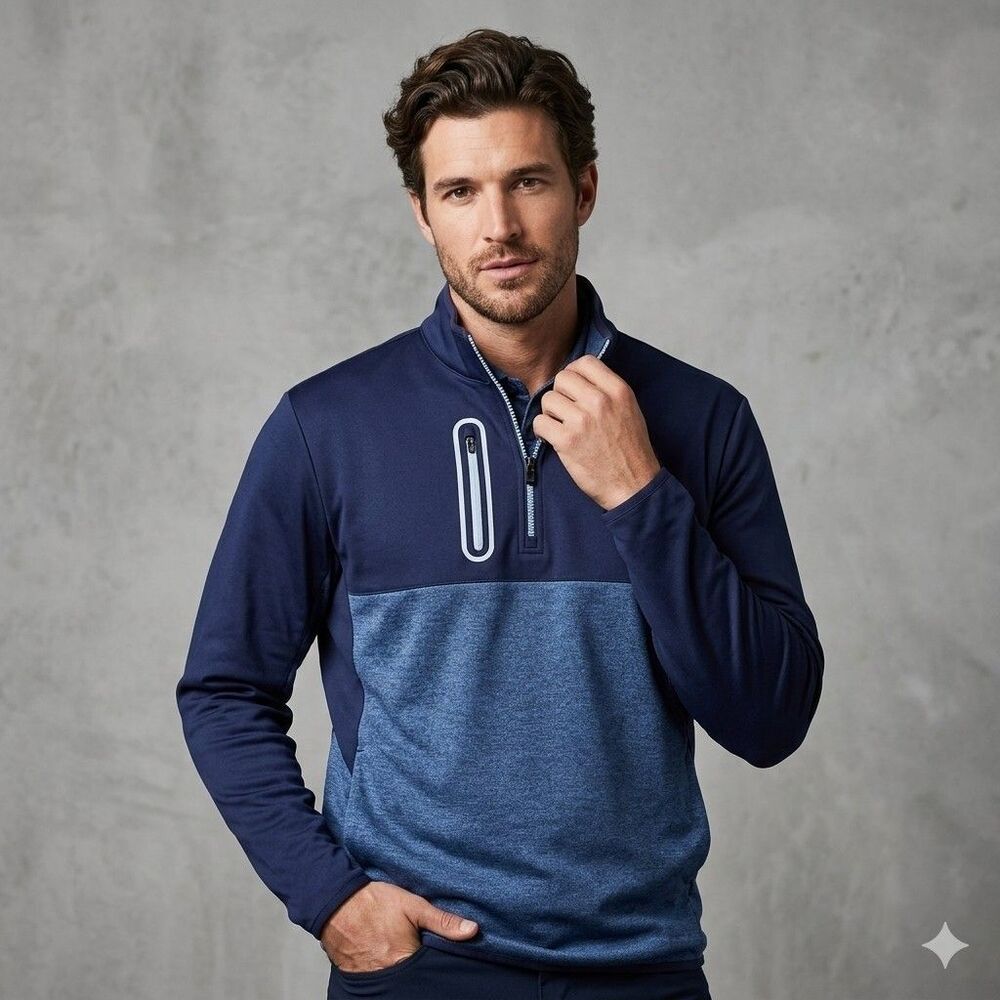Callaway 1/4 zip pullover performance jacket blue 2 tone fleece lined xxl 2xl